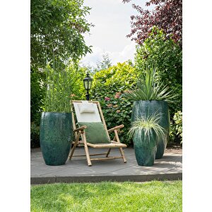 Thom Mavi Metal Yüksek Saksı 62x88cm