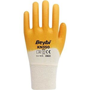 Kn350 Sarı Nitril Kaplı Koruyucu İş Eldiveni 1 Çift 10 (XL)
