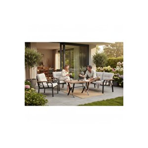 Nergiz 2 1 1 Masa Bahçe Balkon Mobilyası Krem