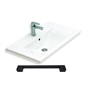 Teta Home Floransa 65 Cm Mdf Gövde Membran Kapak Banyo Dolabı Seti + Boy Dolabı