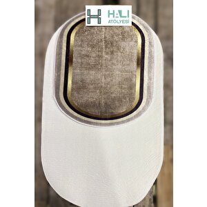 Kaymaz Taban Yıkabilir Toz Leke Tutmaz 2li Set Klozet Oval Banyo Paspas Takımı 40x60 60x100