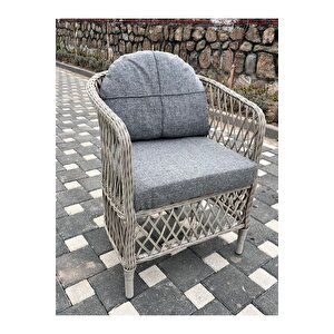 Tire Alüminyum 2 1 1 Masa Tekli Salıncak Bahçe Balkon Mobilyası,beyaz Rattan Gri Minder Gri