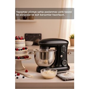 Stand Mikser Hamur Yoğurma Makinesi Dijital Göstergeli 5l 1400w Tmk-1400dt Siyah