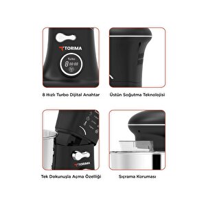 Stand Mikser Hamur Yoğurma Makinesi Dijital Göstergeli 5l 1400w Tmk-1400dt Beyaz