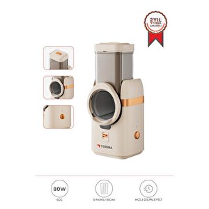 Otomatik Rende Doğrayıcı Dilimleme Makinesi 5in1 Tfs01 Krem Açık Kahverengi - Krem