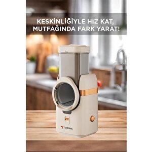 Otomatik Rende Doğrayıcı Dilimleme Makinesi 5in1 Tfs01 Krem Açık Kahverengi - Krem