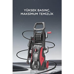 Oto Halı Bahçe Temizleme Ve Yıkama Makinesi 2000w 150 Bar Yüksek Basınçlı Hpc01 Kırmızı Kırmızı