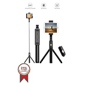 Tripod Kumandalı Mini Kablosuz Selfie Çubuğu K07 Siyah