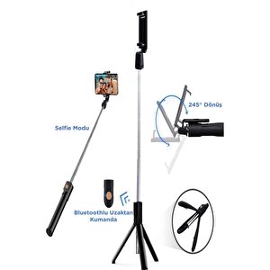 Tripod Kumandalı Mini Kablosuz Selfie Çubuğu K07 Siyah