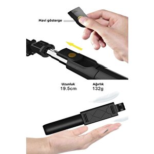 Tripod Kumandalı Mini Kablosuz Selfie Çubuğu K07 Siyah