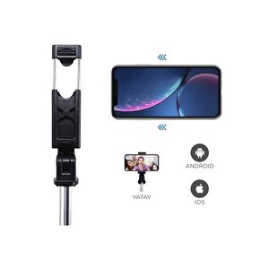Tripod Kumandalı Mini Kablosuz Selfie Çubuğu K07 Siyah