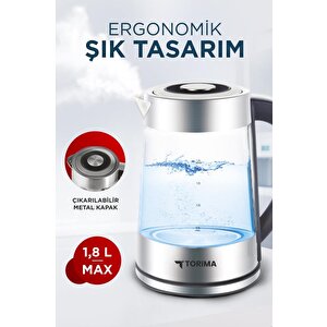 Cam Led Işıklı 1500w 1.8l Kettle Su Isıtıcı Ty-s888-040