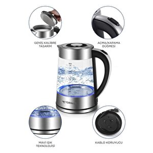 Cam Led Işıklı 1500w 1.8l Kettle Su Isıtıcı Ty-s888-040
