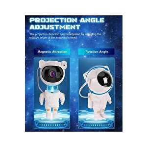 Astronot Projektör Led Galaksi Uzaktan Zamanlayıcı Kumandalı Gece Lambası Lw6 Beyaz