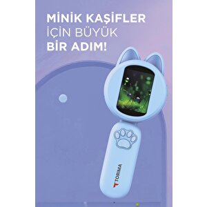 Mini Dijital Mikroskop Led Işıklı Hd Ips Ekranlı Eğitici Oyuncak Tsm02 Mavi
