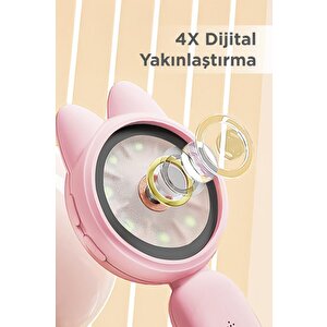 Mini Dijital Mikroskop Led Işıklı Hd Ips Ekranlı Eğitici Oyuncak Tsm02 Pembe