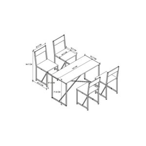 4lü Mutfak Seti Mutfak Masa Ve Sandalye Seti Balkon Masası Cafe Seti Bulut Çam