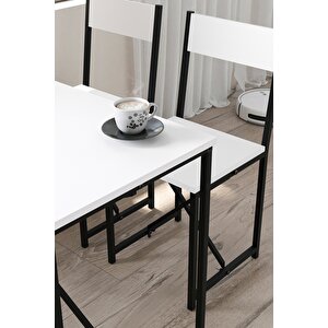 4lü Mutfak Seti Mutfak Masa Ve Sandalye Seti Balkon Masası Cafe Seti Bulut Beyaz