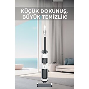 Şarjlı Islak Kuru Dikey Süpürge Yüzey Temizleyici Mop Fw1000 Beyaz