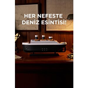 Hava Nemlendiricisi Kumandalı Led Işıklı Aroma Difüzör Gemi Tasarım Ultrasonik 250 Ml H22 Siyah