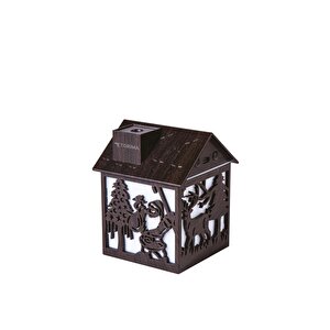 Hava Nemlendiricisi Buhar Makinesi Yılbaşı Temalı Ahşap Görünümlü 240 Ml H14 Koyu Kahverengi