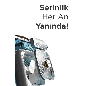 Vantilatör Hava Nemlendirici Masaüstü Mini Kablolu Fan F17 Yeşil