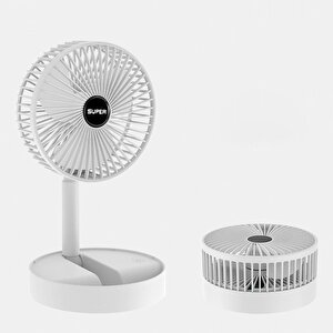 Vantilatör 3 Kademeli Taşınabilir Şarjlı Klima Soğutucu Fan F-06 Beyaz
