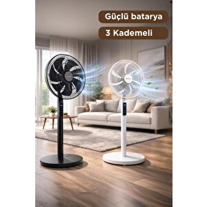Vantilatör 7 Pervaneli 3 Kademeli Kumandalı Dijital Ekranlı Ayaklı 16 Inc 60w Fan Sf02 Siyah
