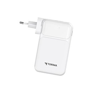 Taşınabilir 20000 Mah Type-c Lightning Hızlı Şarj Dijital Göstergeli 22,5w Powerbank Trm-1027 Beyaz