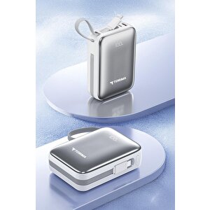 Powerbank 10000 Mah Type-c Lightning Hızlı Şarj Dijital Göstergeli 45w Trm-1018 Beyaz