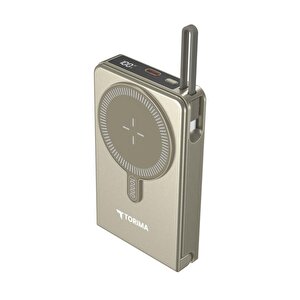 Taşınabilir Batarya 10000 Mah Type-c Hızlı Şarj 22,5w Magsafe Powerbank Trm-1019 Altın