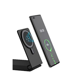 Taşınabilir Batarya 10000 Mah Type-c Hızlı Şarj 22,5w Magsafe Powerbank Trm-1019 Siyah