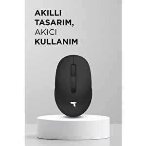 Mouse Çift Modlu Sessiz Kablosuz Fare Tm-17 Siyah