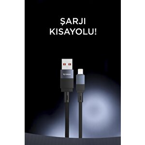 Şarj Kablosu Usb To Lightning Data Kablo U18 Siyah