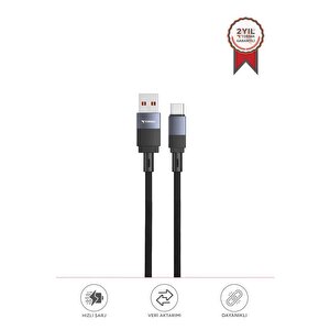 Şarj Kablosu Usb To Type-c Data Kablo U18 Siyah