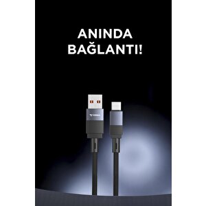Şarj Kablosu Usb To Type-c Data Kablo U18 Siyah