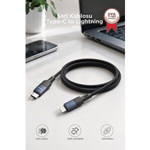 Torima Şarj Kablosu Type-c To Lightning Data Kablo U18 Siyah
