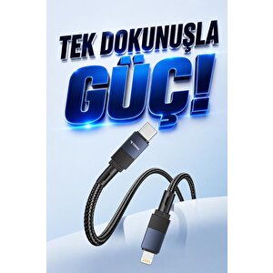 Torima Şarj Kablosu Type-c To Lightning Data Kablo U18 Siyah