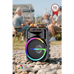 Bluetooth Hoparlör Rgb Işıklı Çift Mikrofonlu 19w Kablosuz Speaker Kts-2170 Siyah