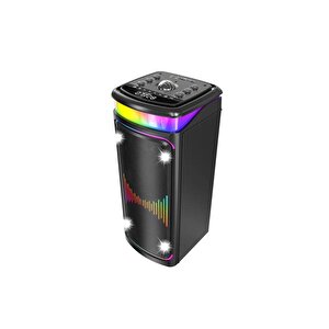 Bluetooth Hoparlör Çift Mikrofonlu Rgb Işıklı Speaker Dr-8816 Siyah