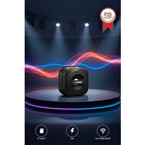 Bluetooth Hoparlör Led Işıklı Outdoor Kablosuz Speaker D79 Siyah