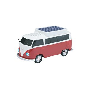 Bluetooth Hoparlör Retro Vosvos Tasarımlı Solar Şarjlı Speaker D70 Kırmızı