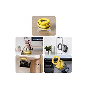 Telefon Tutucu Manyetik 180 Derece Dönebilen Katlanabilir Ev Ofis Araç İçi Oto Aksesuarları Jx056 Beyaz