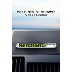 Araç İçi Telefon Numaratörü Fosforlu Oto Cam Kartı Jx051 Gri