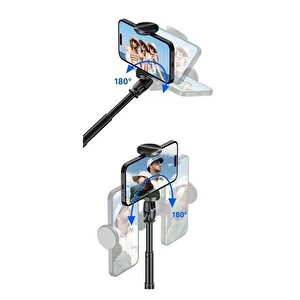Tripod Çok Amaçlı Kumandalı 1.77m Selfie Çubuğu Tt01 Siyah