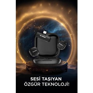 Yaka Mikrofonu Şarj Kutulu Anc Gürültü Önleyici Al Destekli Kablosuz Mikrofon Wm02 Siyah