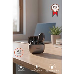 Yaka Mikrofonu Şarj Kutulu Gürültü Önleyici Al Destekli Kablosuz Mikrofon Wm03 Siyah