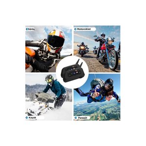 Torima Motosiklet Helmet İnterkom Bluetooth 2li Kask Kulaklığı Ejeas Double V6pro+