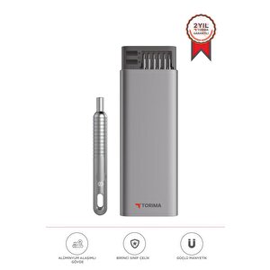 Manyetik Tornavida Seti 48 Parça Hassas Tamir İçin Alüminyum Kasa Tornavida Tts02 Gri