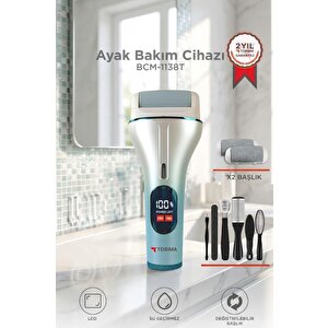 Ayak Bakım Törpüsü Su Geçirmez Led Ekranlı Turbo Modlu Törpü Bcm 1138t Beyaz